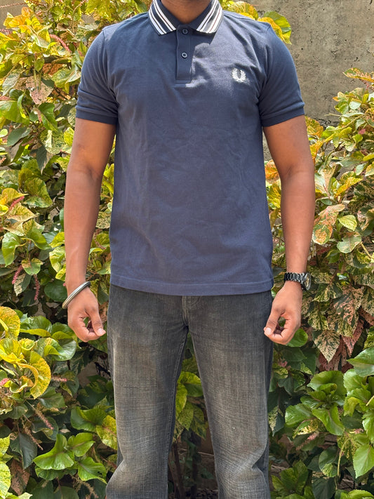 Heritage Navy Polo – White & Red Trim